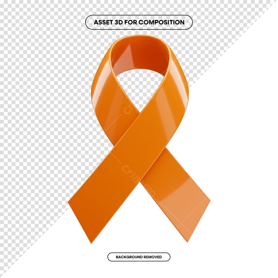 Imagem Fita Laranja para Conscientização PSD Editável