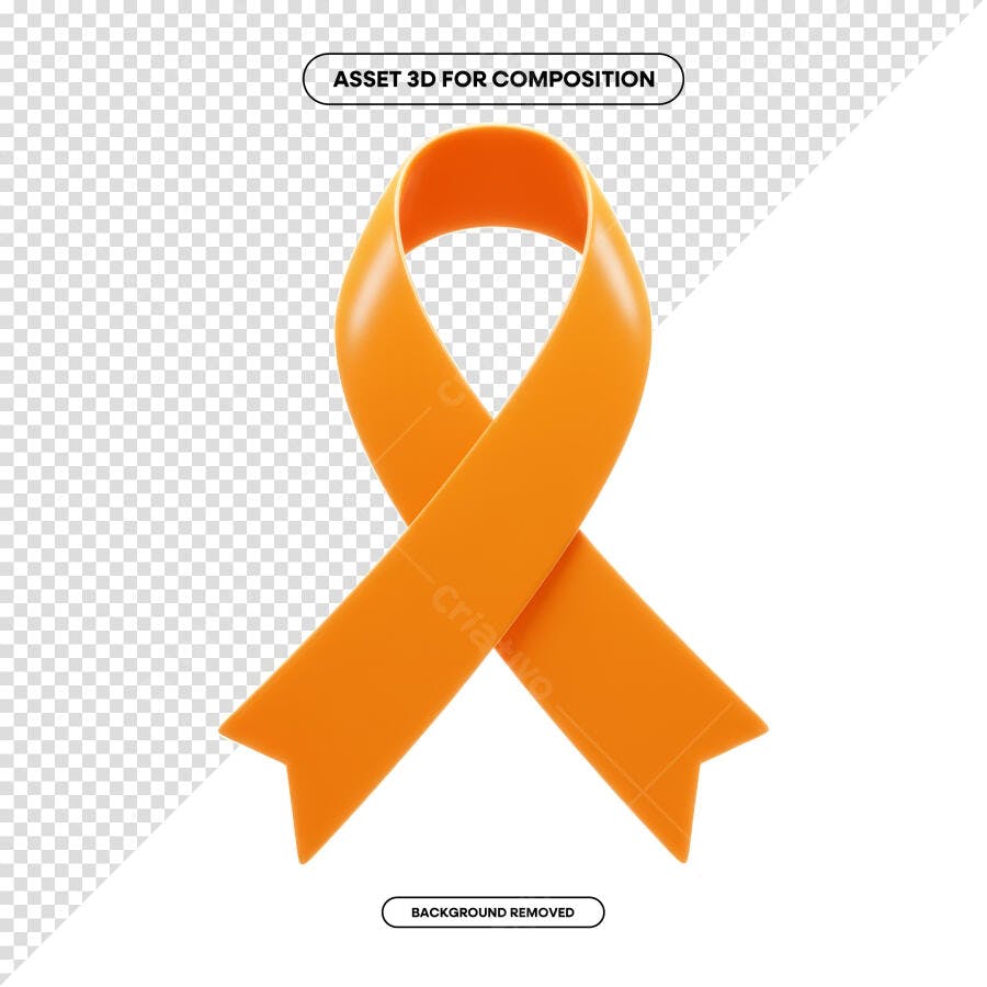 Asset 3D Fita Laranja PSD Editável