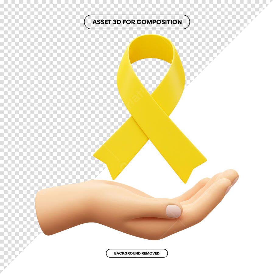 Asset 3D Fita Amarela PSD Editável