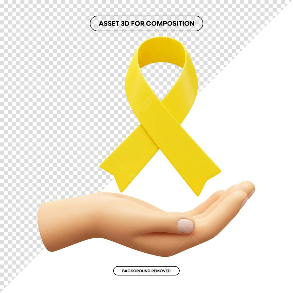 Laço Fita Faixa de composição campanha de saúde PNG 3D RENDER (103)
