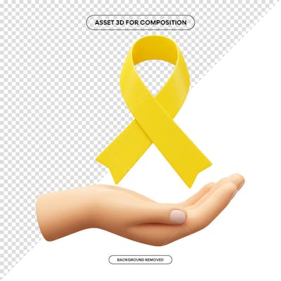 Laço Fita Faixa de composição campanha de saúde PNG 3D RENDER (103)