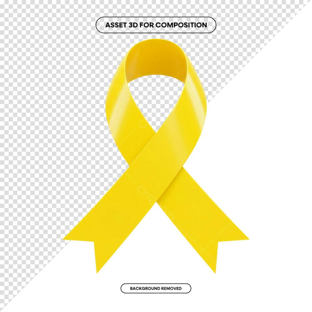 Laço Fita Faixa de composição campanha de saúde PNG 3D RENDER (191)