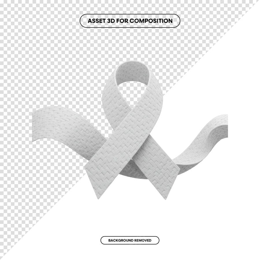 Asset 3D Fita Branca para Campanhas PSD Editável