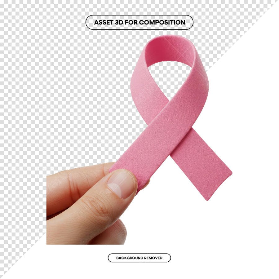 Fita Rosa Outubro Rosa PSD Editável