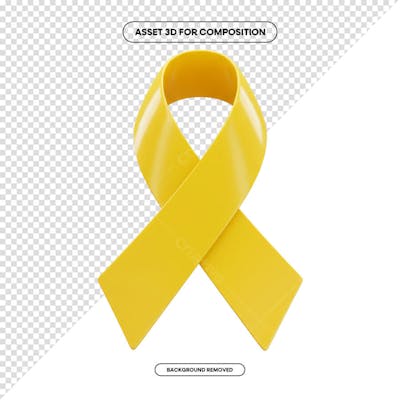Laço Fita Faixa de composição campanha de saúde PNG 3D RENDER (182)