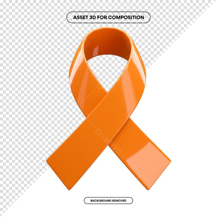 Fita Laranja para Campanhas de Conscientização PSD Editável