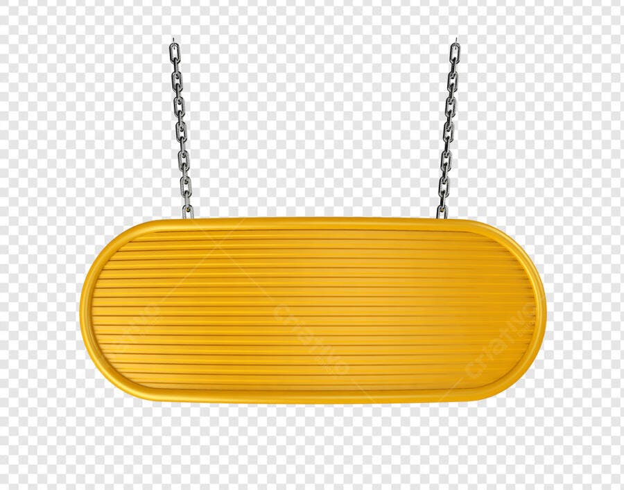 Placa Suspensa Amarela PSD Editável