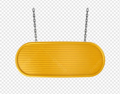 CORRENTE SEGURANDO BANNER AMARELO