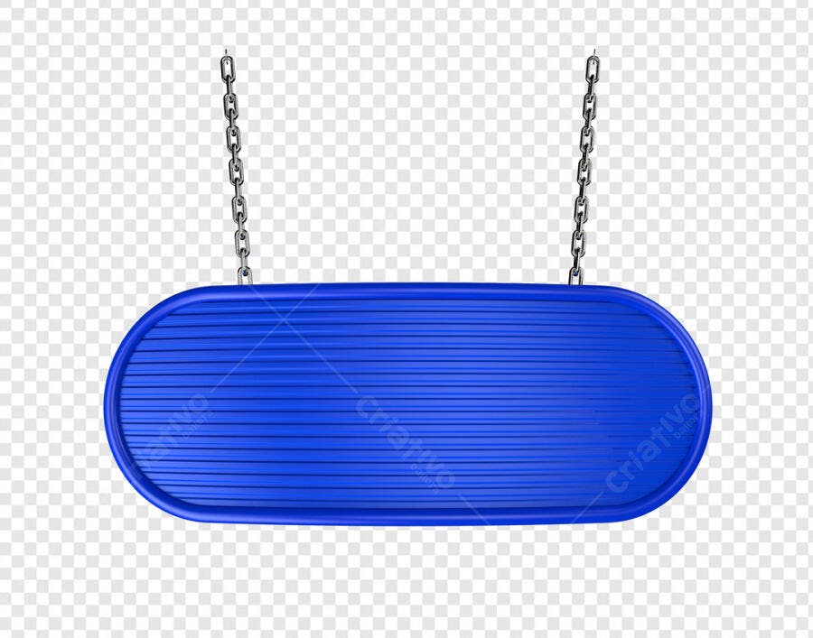Placa de Loja Oval Azul PSD Editável
