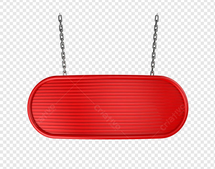 Placa Suspensa Vermelha PSD Editável