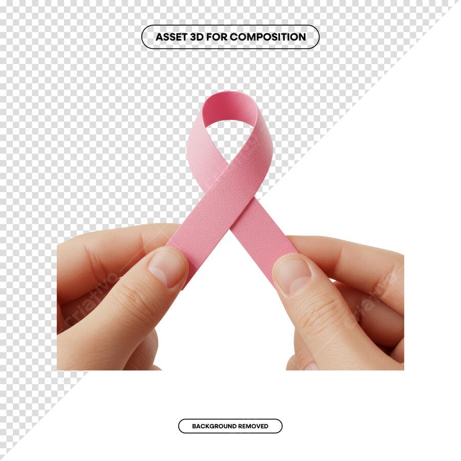 Imagem Fita Rosa Outubro Rosa PSD Editável