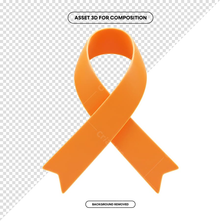 Asset 3D Fita Laranja PSD Editável
