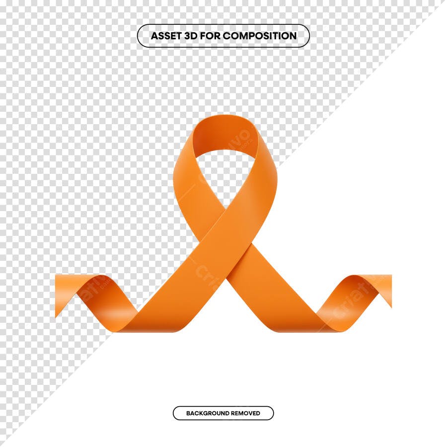 Fita Laranja para o Dia Mundial de Lúpus PSD Editável