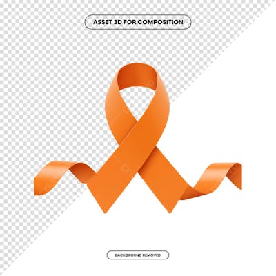 Laço Fita Faixa de composição campanha de saúde PNG 3D RENDER (87)