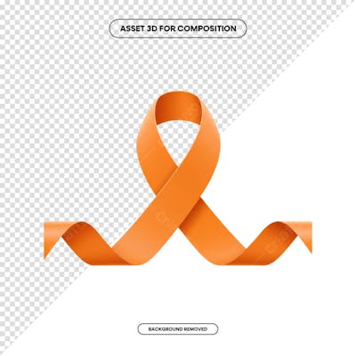 Laço Fita Faixa de composição campanha de saúde PNG 3D RENDER (160)