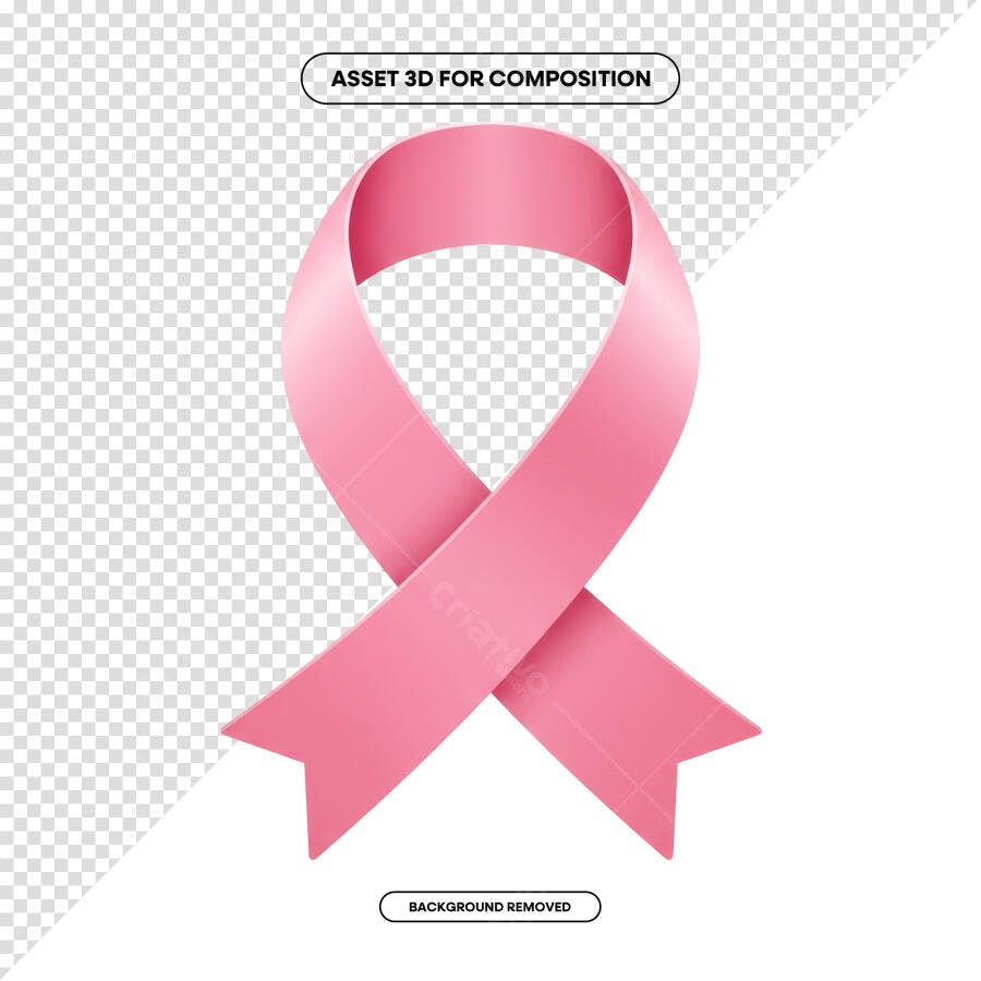 Imagem Fita Rosa Outubro Rosa PSD Editável