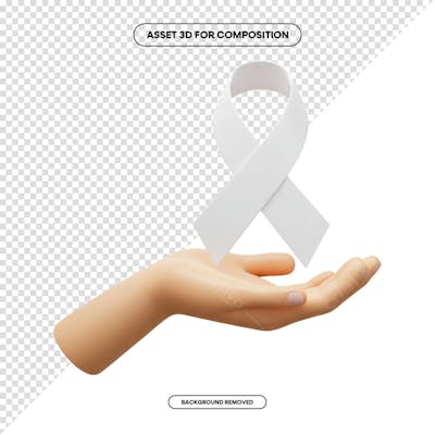 Laço Fita Faixa de composição campanha de saúde PNG 3D RENDER (83)