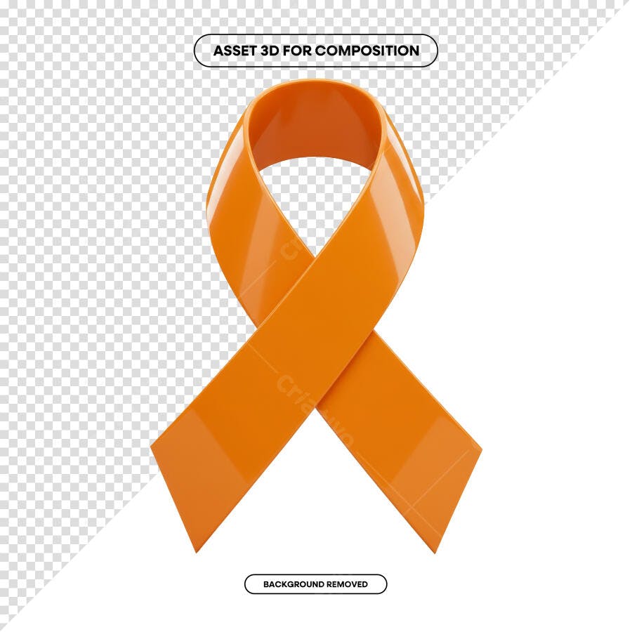 Fita Laranja para Campanhas de Conscientização PSD Editável