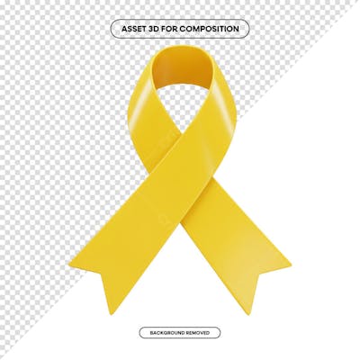 Laço Fita Faixa de composição campanha de saúde PNG 3D RENDER (186)