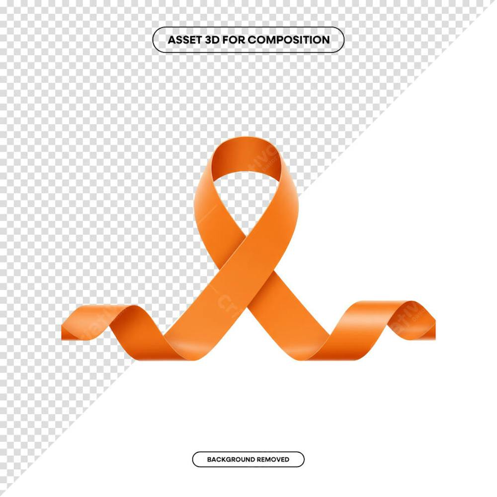 Laço Fita Faixa de composição campanha de saúde PNG 3D RENDER (154)