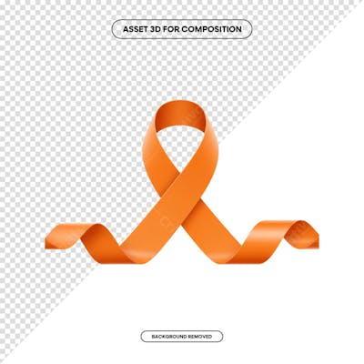 Laço Fita Faixa de composição campanha de saúde PNG 3D RENDER (154)