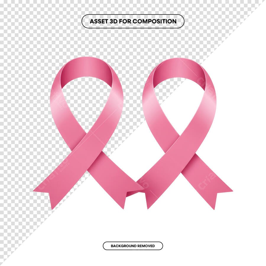 Fita Rosa Outubro Rosa PSD Editável