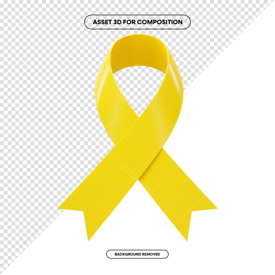 Imagem PSD Fita Amarela para Setembro Amarelo PSD Editável