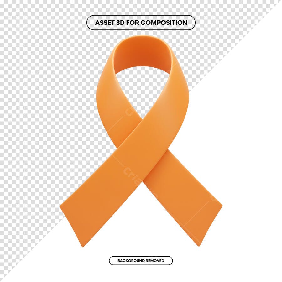 Fita Laranja para Campanhas de Conscientização PSD Editável