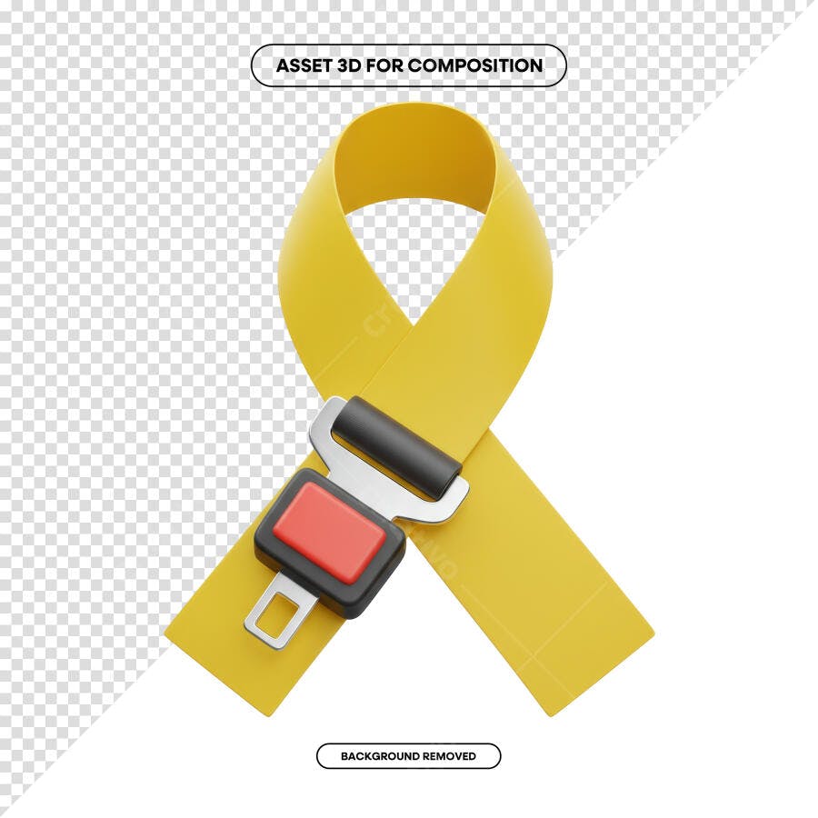 Cinto de Segurança Amarelo PSD Editável