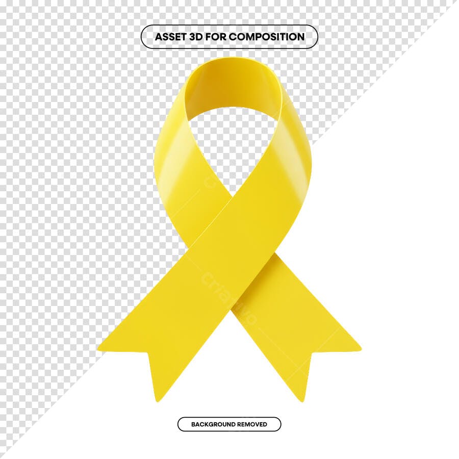 Design de Fita Amarela PSD Editável para Setembro Amarelo