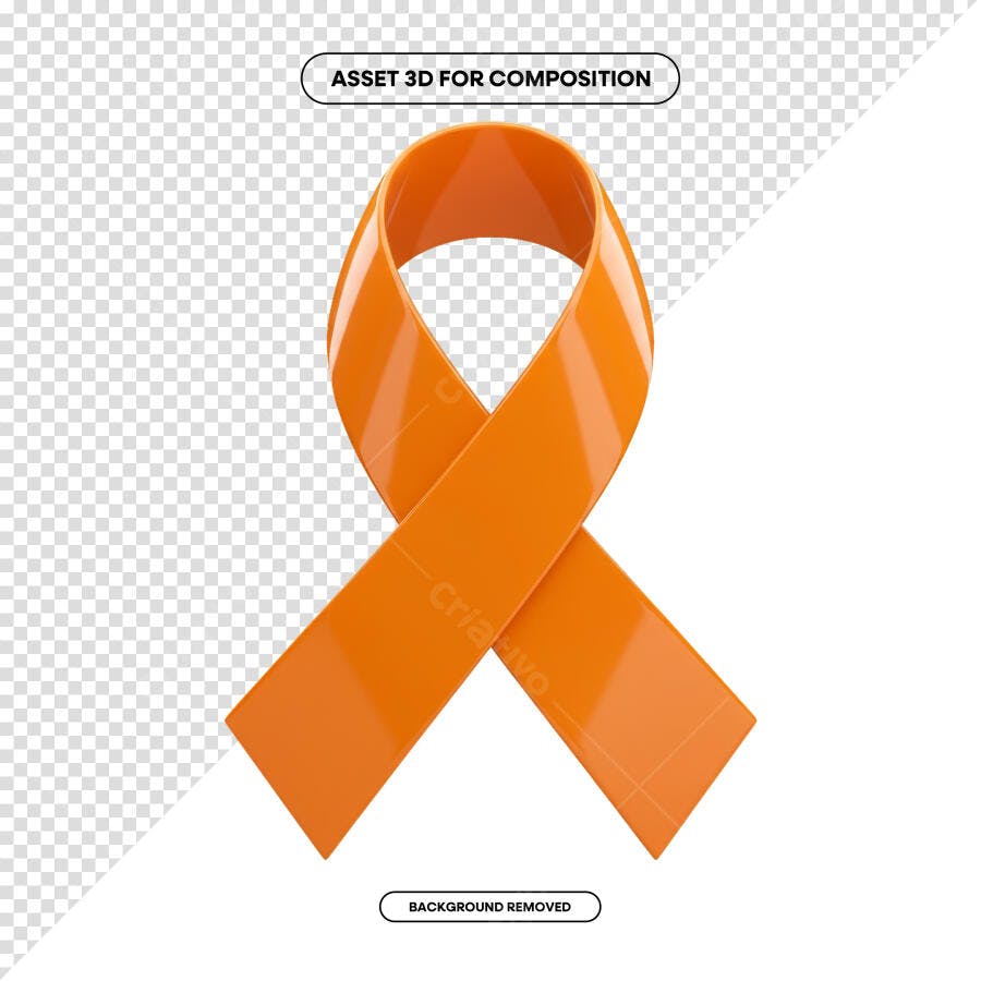 Asset 3D Fita Laranja PSD Editável