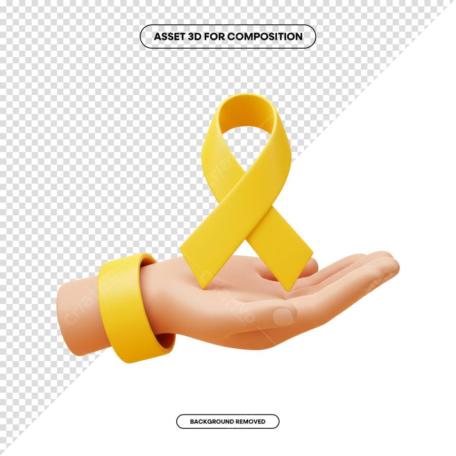 Asset 3D Fita Amarela PSD Editável