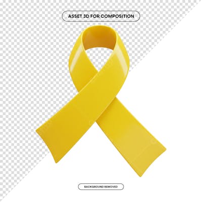Laço Fita Faixa de composição campanha de saúde PNG 3D RENDER (112)