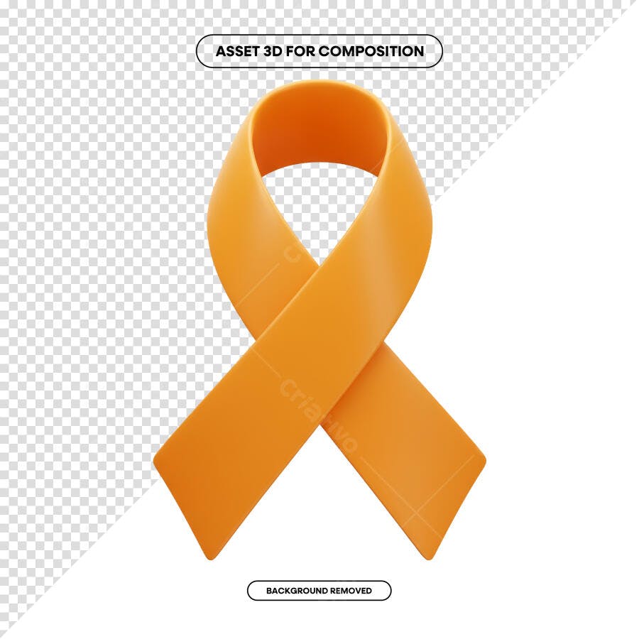 Asset 3D Fita Laranja PSD Editável