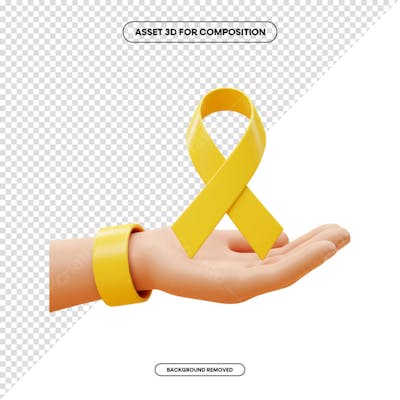 Laço Fita Faixa de composição campanha de saúde PNG 3D RENDER (101)