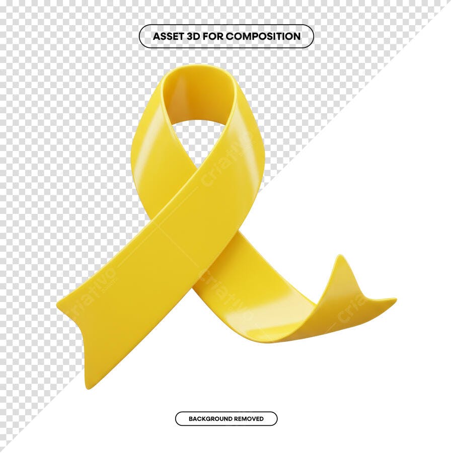Asset 3D Fita Amarela PSD Editável