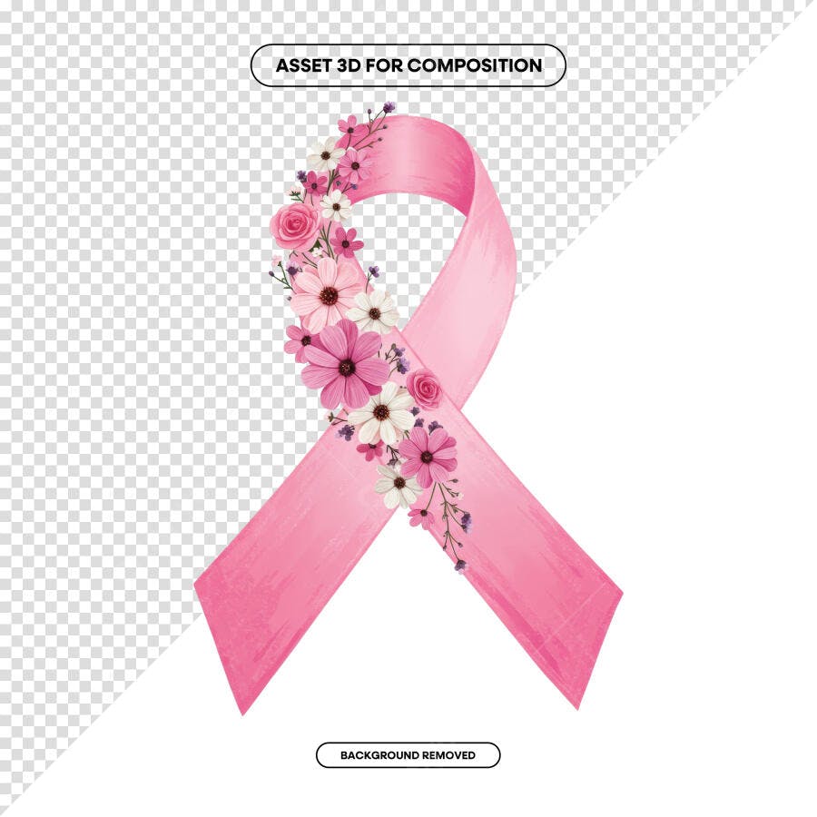 Fita Rosa Outubro Rosa PSD Editável