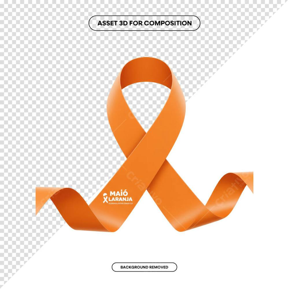 Laço Fita Faixa de composição campanha de saúde PNG 3D RENDER (159)