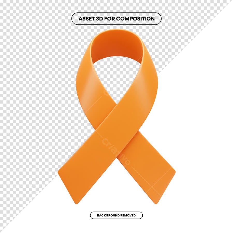 Fita Laranja para Campanhas de Conscientização PSD Editável