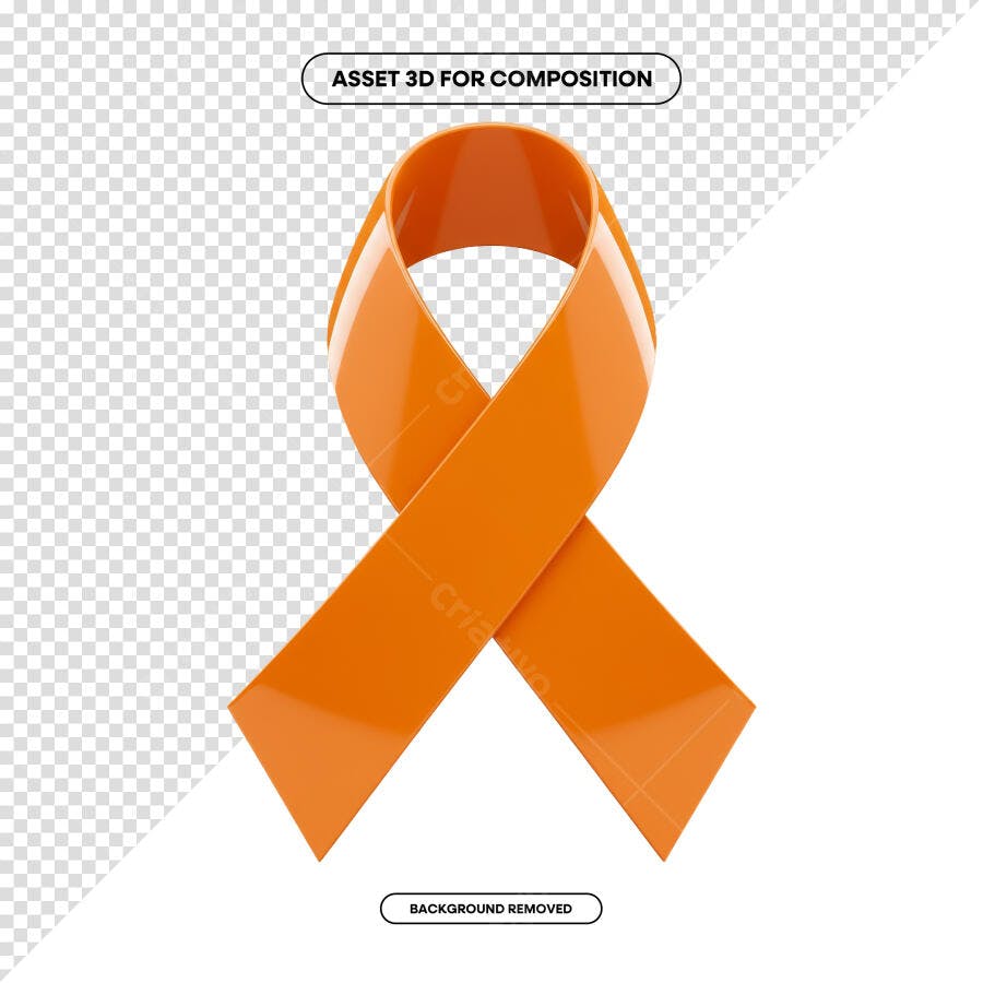 Asset 3D Fita Laranja PSD Editável