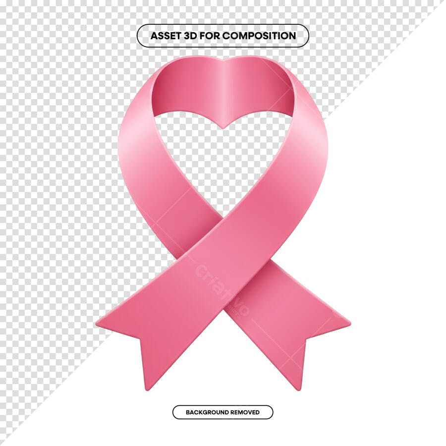 Fita Rosa Outubro Rosa PSD Editável