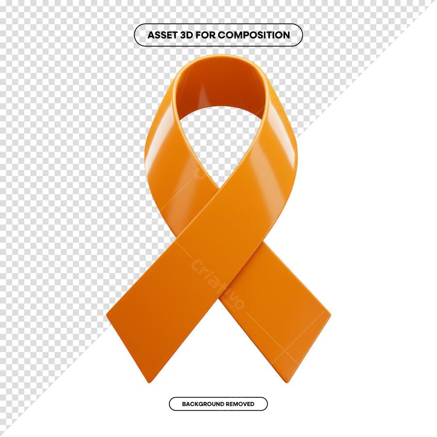 Fita Laranja para Campanhas de Conscientização PSD Editável