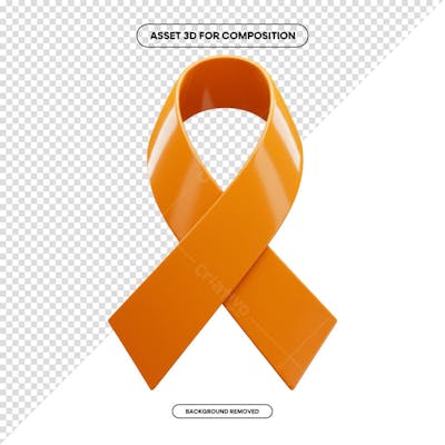 Laço Fita Faixa de composição campanha de saúde PNG 3D RENDER (221)