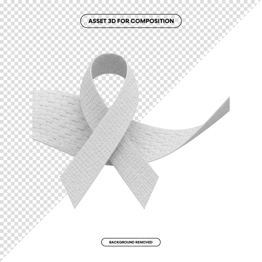 Asset 3D Fita Branca para Campanhas PSD Editável