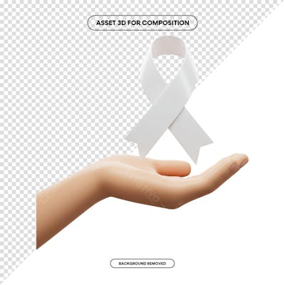 Laço Fita Faixa de composição campanha de saúde PNG 3D RENDER (216)