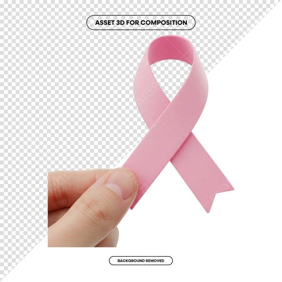 Fita Rosa Outubro Rosa PSD Editável
