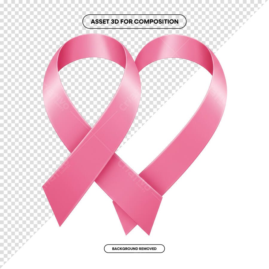 Fita Rosa Outubro Rosa PSD Editável