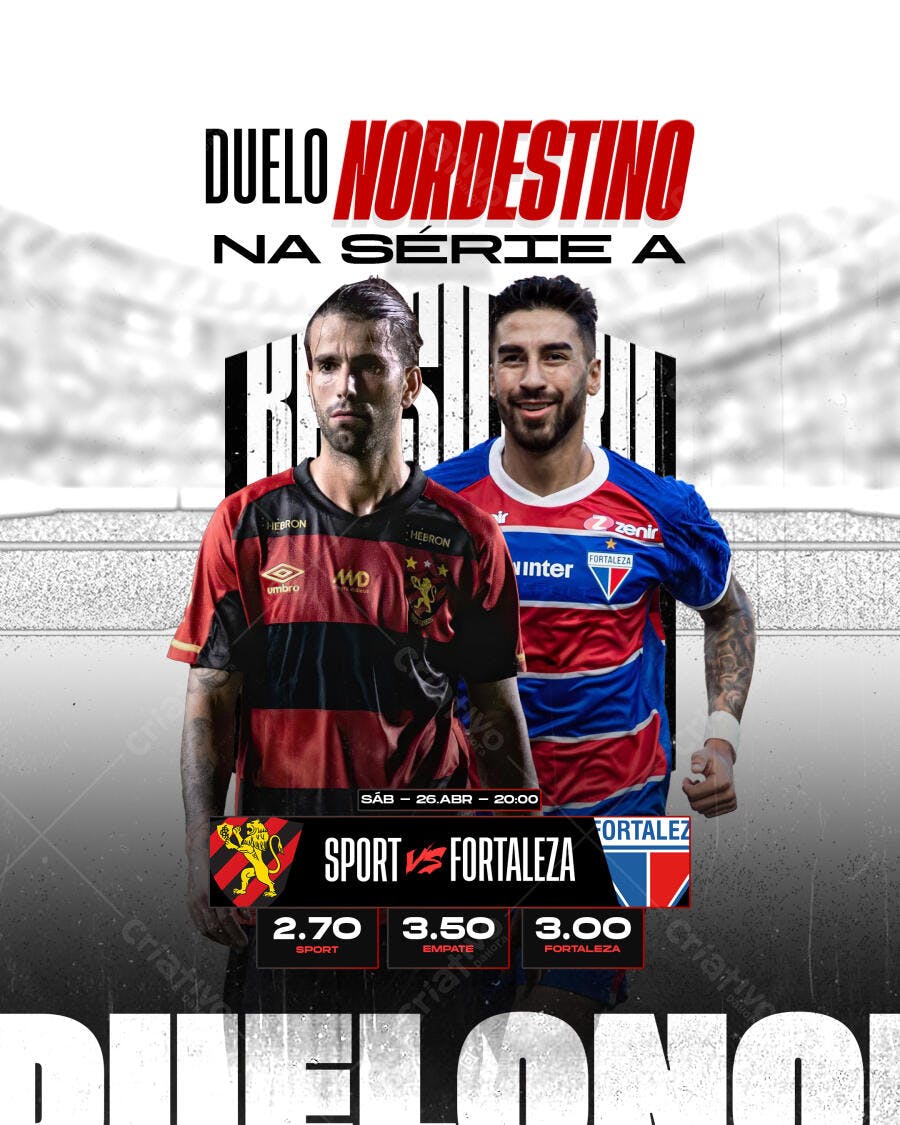 Flyer para Jogo Sport x Fortaleza PSD Editável