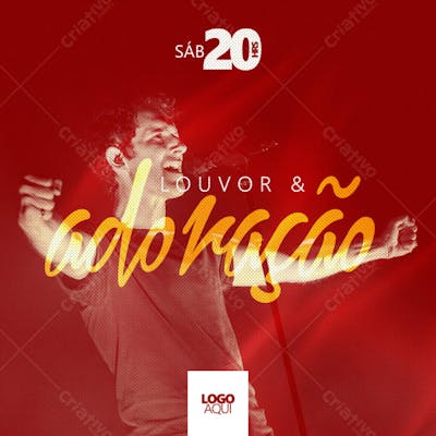 FLYER GOSPEL, CULTO, LOUVOR, ADORAÇÃO, JOVENS CRISTÃO, PSD (46)
