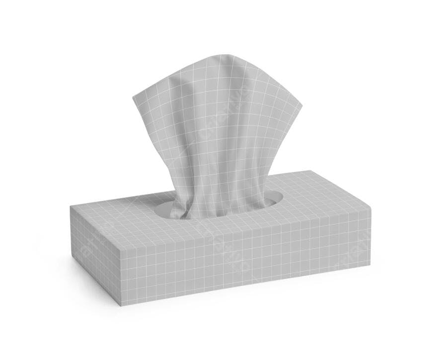 Mockup de Caixa de Lenços de Papel em Tons de Cinza